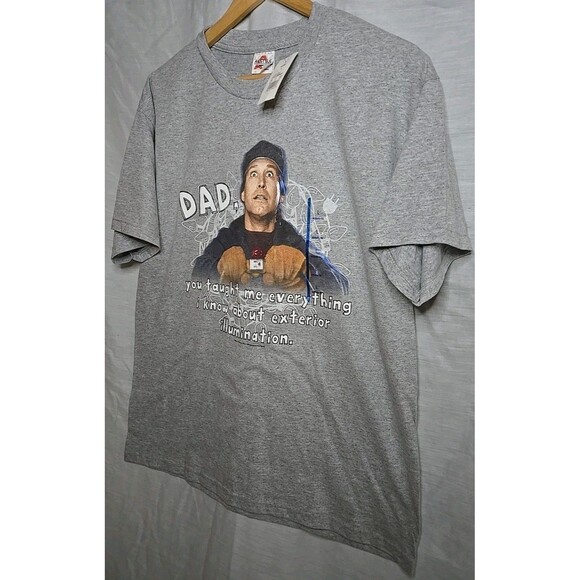 AAA Vintage Christmas Vacation T-Shirt Mens Large Gray Chevy Chase 90s Movie - Picture 3 of 8